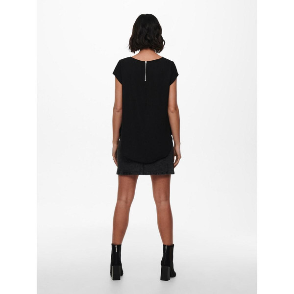 Top Col rond Manches courtes noir Amy Only