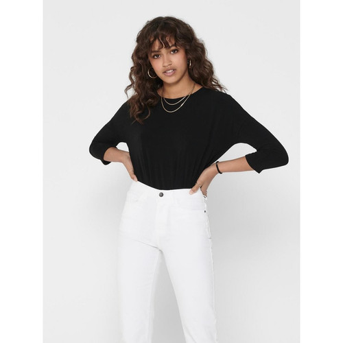 Top Col rond Manches 3/4 noir Only Mode femme