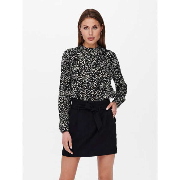 Top Imprimé all over Col haut Manches longues Bouton blanc Only Mode femme