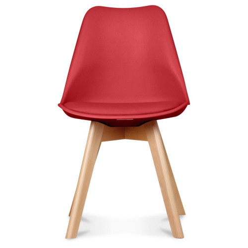 3S. x Home - Chaise Design Style Scandinave Rouge HADES - La Salle A Manger Design