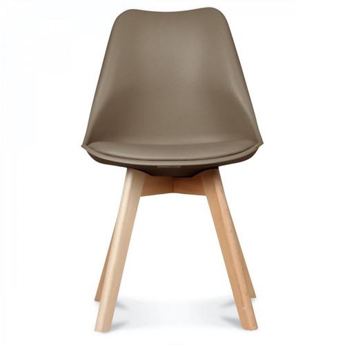 3S. x Home - Chaise Style Scandinave Café Au Lait - Soldes chaises, tabourets, bancs