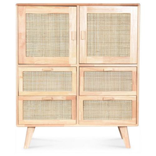 3S. x Home - Commode 2 portes et 4 tiroirs LENOU - Collection ethnique meuble deco