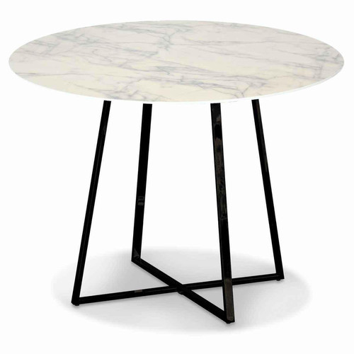 3S. x Home - Table FRANTZ Façon Marbre Noir - Table d appoint noire