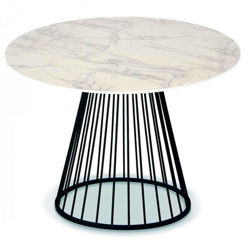 Table ROMIE Façon Marbre Noir Blanc 3S. x Home Meuble & Déco