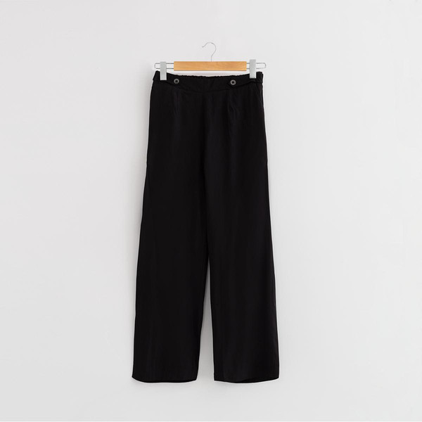 Pantalon large cropped noir en viscose Outside In Mode femme