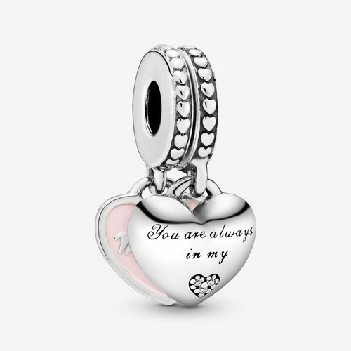 Charm pendentif avec cœurs mère et fille Pandora Moments Rose Pandora Mode femme