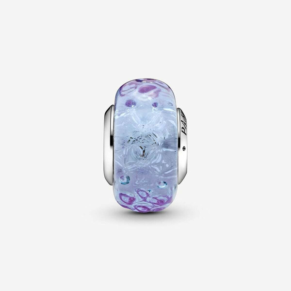 Charm Lavande en verre de Murano ondulé Pandora Moments Bijoux