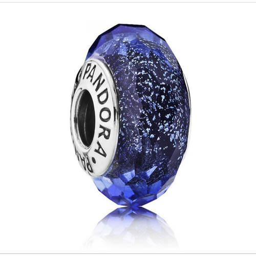 Pandora - Charm Verre de Murano Bleu Facetté Pandora Moments - Bijoux femme