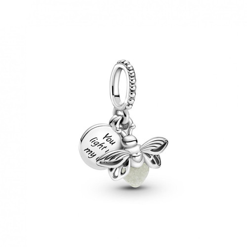 Pandora - Charm Double Pendant Luciole Phosphorescente Pandora Passions  - Argent - Cadeau accessoires femme Noel