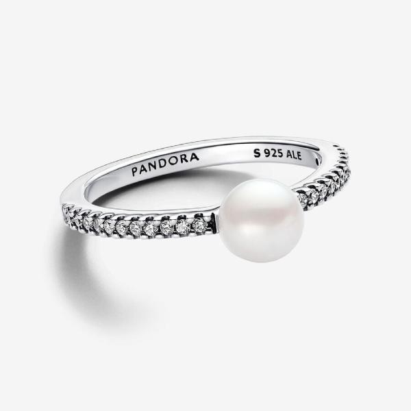 Bague femme argent sterling avec perle et zircon Pandora Timeless  Pandora