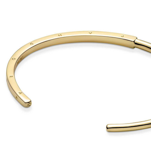 Bracelet Jonc I-D Pandora Signature - Métal Doré à l'or fin 585/1000 Pandora