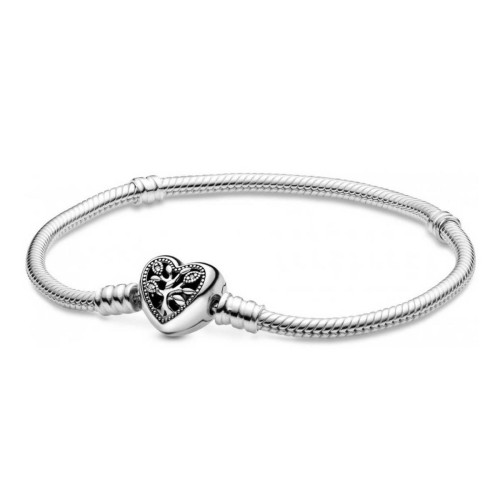 Pandora - Bracelet Maille Serpent Fermoir Cœur Arbre de Vie Fête des mères - Argent - Bracelet pandora