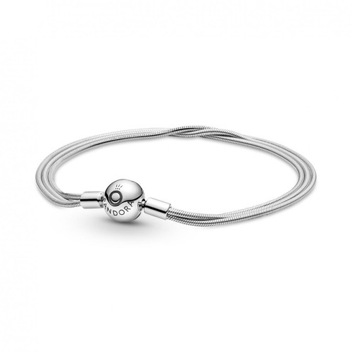 Pandora - Bracelet Maille Serpent Multi-Rangs Pandora Icons - Argent - Cadeau accessoires femme Noel