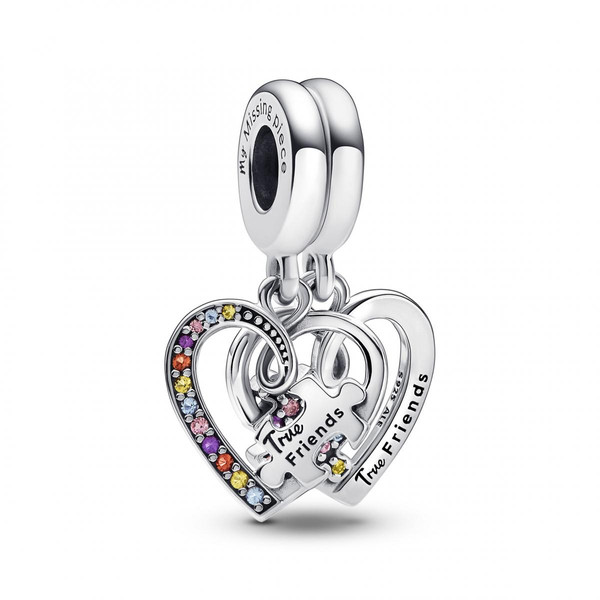 Charm Pendant Multicolore Séparable Cœurs et Pièces de Puzzle de l’Amitié Multicolore Pandora Mode femme