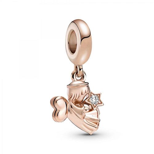 Pandora - Charm Pendant Ange à Ailes en forme de Cœur Pandora Moments - Rose gold - Bijoux femme