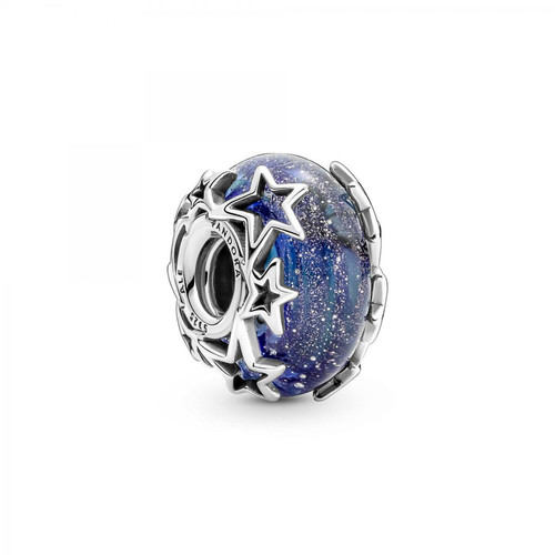 Pandora - Charm en Verre de Murano Bleu Galaxie & Étoile Pandora Moments - Argent - Cadeau accessoires femme Noel
