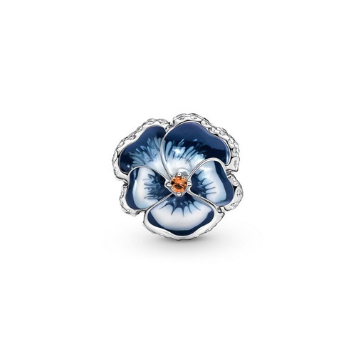 Charm Pandora Moments floral bleue avec cristaux scintillants - Argent 925/1000ᵉ Pandora