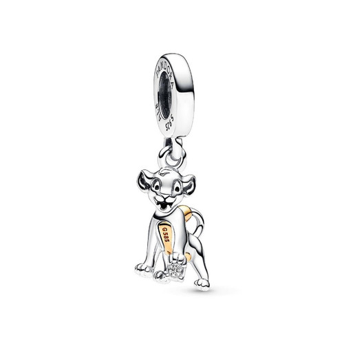 Charm Pendant Disney 100e Anniversaire Simba avec diamant de synthèse 0.009 ct tw Argent Pandora Mode femme