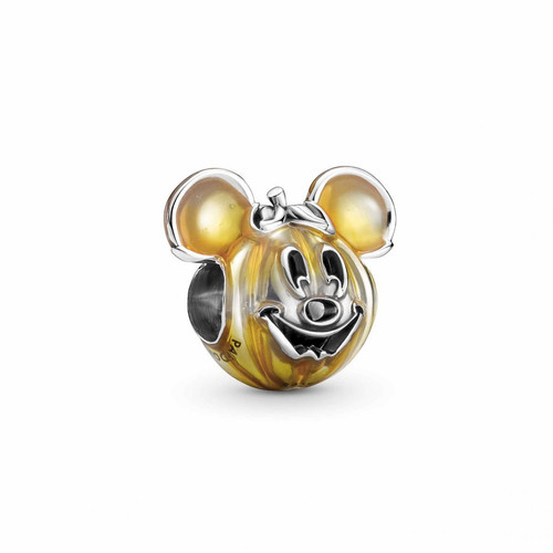 Charm Citrouille Mickey Mouse Disney x Pandora - Argent Orange Pandora Mode femme