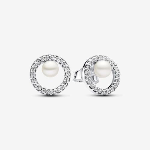Boucles d'oreilles femme argent sterling avec perle et zircone Pandora Timeless  Blanc Pandora Mode femme