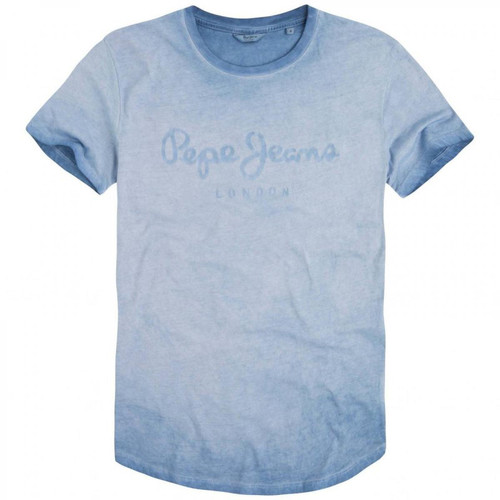 Pepe Jeans - Tee-shirt manches courtes effet délavé bleu Pepe Jeans homme  - T-shirt / Polo homme