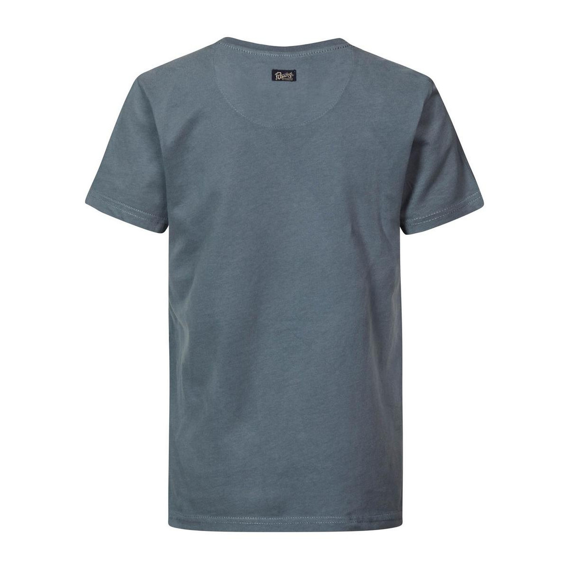 tee-shirt manches courtes garçon gris-bleu gris foncé en coton