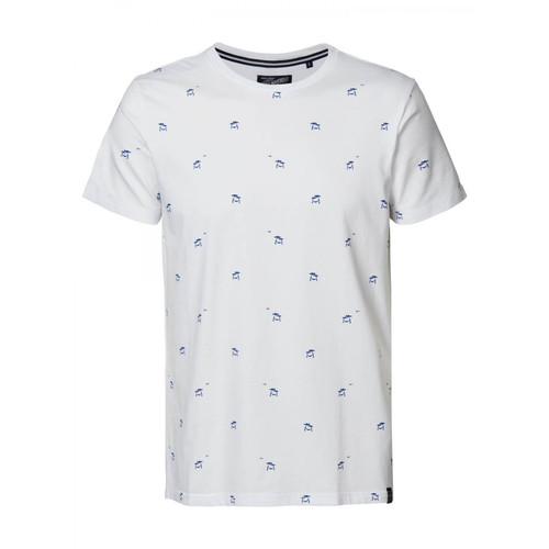Petrol - T-shirt blanc avec motifs Homme  - Vêtement homme