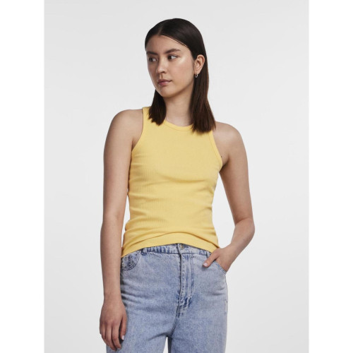 Pieces - Débardeur col rond jaune - T-shirt femme