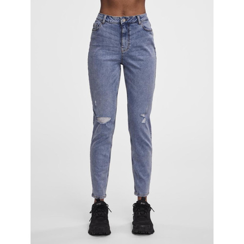 Pieces - Jean tapered fit bleu - Promo Mode femme