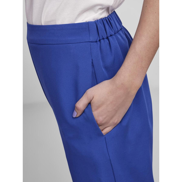 Pantalon loose fit taille élastiquée bleu Pieces