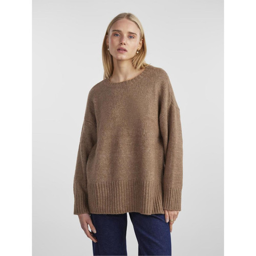 Pieces - Pull en maille marron - Pull femme
