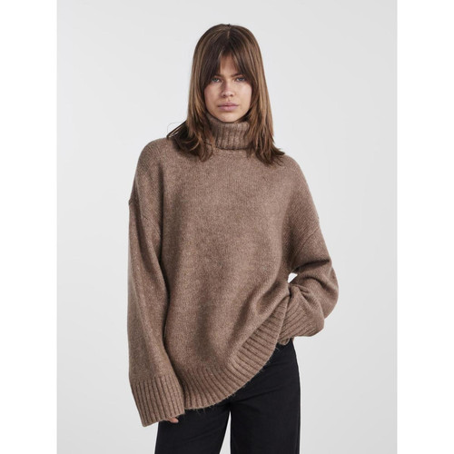 Pieces - Pull en maille marron Sia - Pull femme