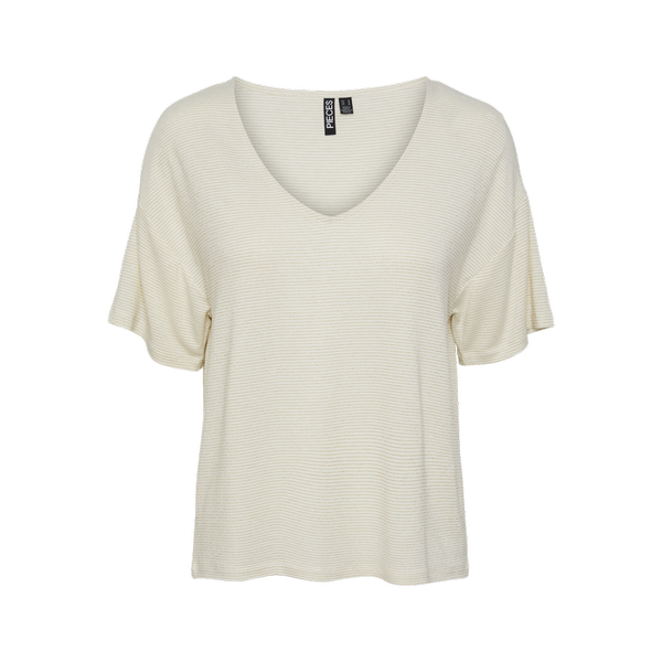 T-shirt loose fit manches courtes blanc en viscose Lara Pieces Mode femme
