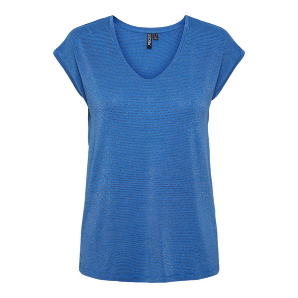 T-shirt loose fit manches courtes bleu Ava Pieces Mode femme