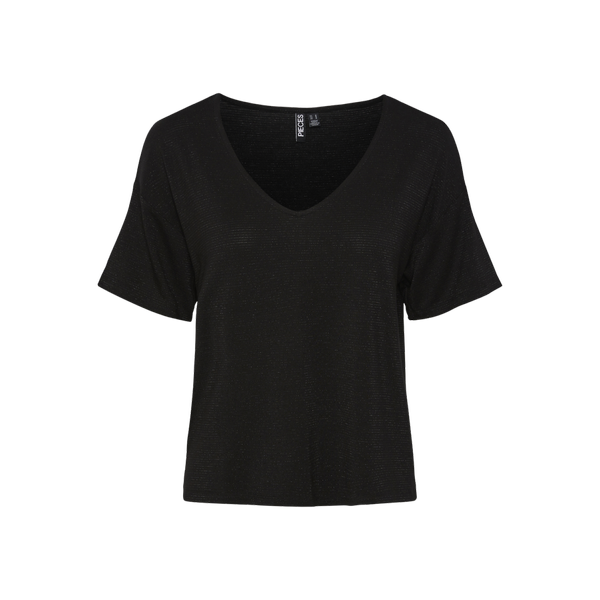 T-shirt loose fit manches courtes noir en viscose Zadie Pieces Mode femme