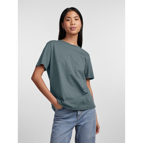 Pieces - T-shirt regular fit manches courtes gris - T-shirt manches courtes femme
