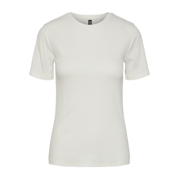 T-shirt slim fit manches courtes blanc en coton Zoé Pieces Mode femme