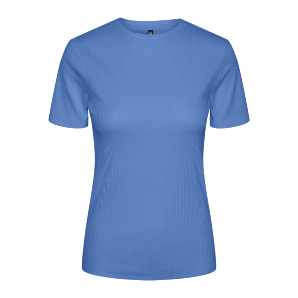 T-shirt slim fit manches courtes bleu en coton Gail Pieces Mode femme