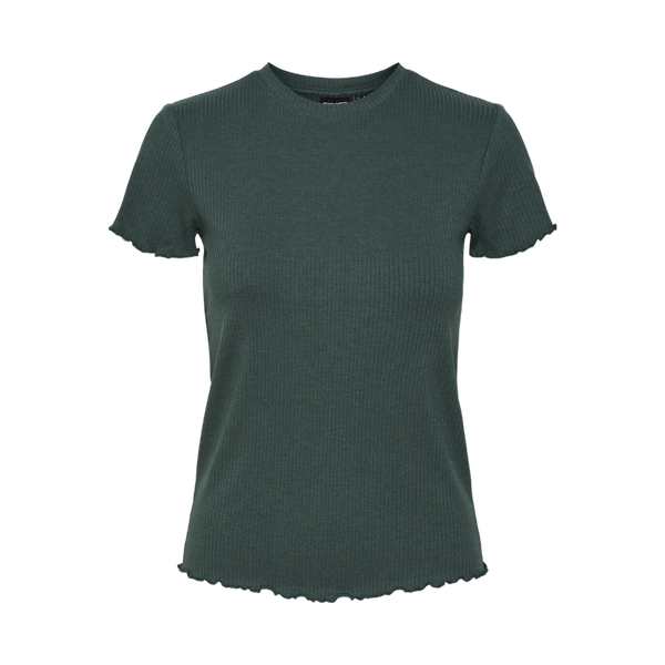 T-shirt slim fit manches courtes vert en viscose Iris Pieces Mode femme