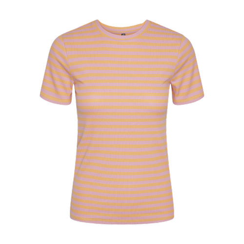 Pieces - T-shirt slim fit manches courtes Violet en coton Quin - Nouveautés La mode
