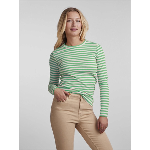 T-shirt slim fit manches longues vert Faye Pieces Mode femme