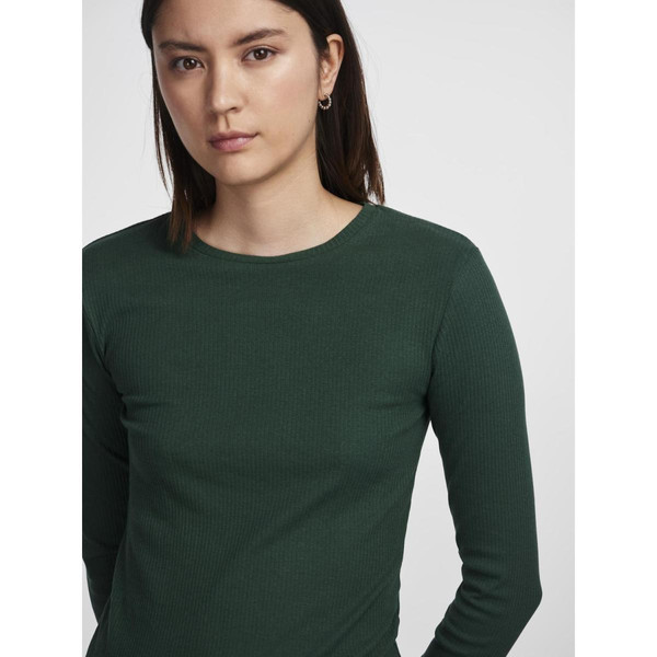 T-shirt slim fit manches longues vert Élise Pieces