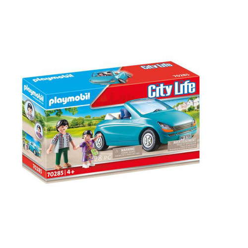Playmobil - Papa avec enfant et voiture cabriolet Playmobil City Life 70285 
