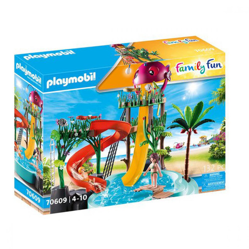 Playmobil - Parc aquatique avec toboggans Playmobil Family Fun 70609 - Jeux de construction