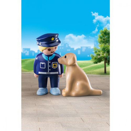 Playmobil - Playmobil 1.2.3 Policier avec chien 70408 - Jeux de construction