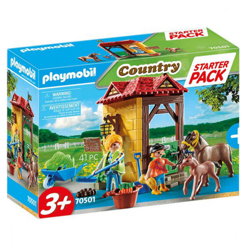 Playmobil - Starter Pack écurie et poneys Playmobil Country 70501 - Playmobil