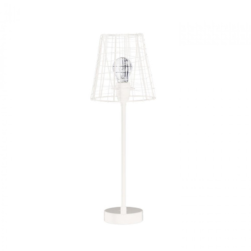 Pomax - Lampe CABANE en Métal Blanc - Lampe Design à poser