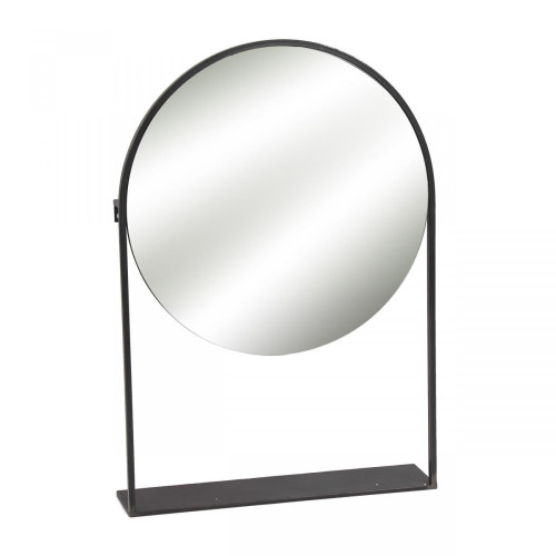 Pomax - Miroir FRAX en Métal Noir - Mobilier Deco