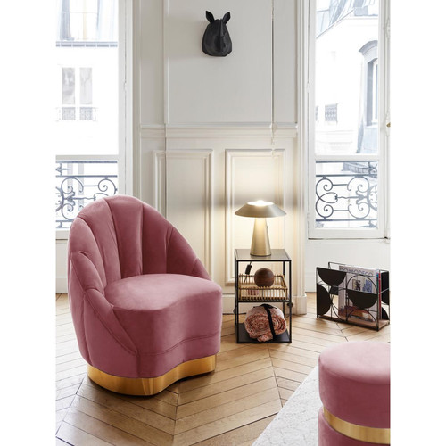 POTIRON PARIS - Fauteuil vintage rose - Fauteuil Design