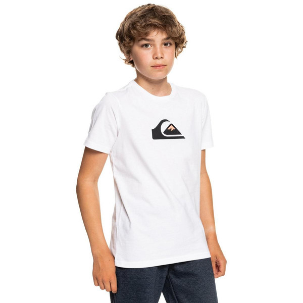 Tee-shirt garçon Logo Poitrine Quiksilver Blanc en coton Quiksilver LES ESSENTIELS ENFANTS